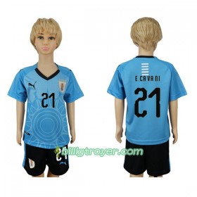 Billige Fotballdrakter Uruguay E.Cavani 21 Barn VM 2018 Hjemmedraktsett